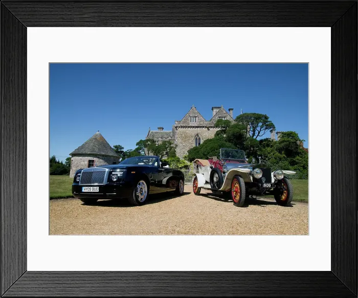 Framed Print : 2009 Rolls Royce Phantom Drophead Coupe with 1909 Rolls Royce Silver Ghost Framed Print : 2009 Rolls Royce Phantom Drophead Coupe with 1909 Rolls Royce Silver Ghost