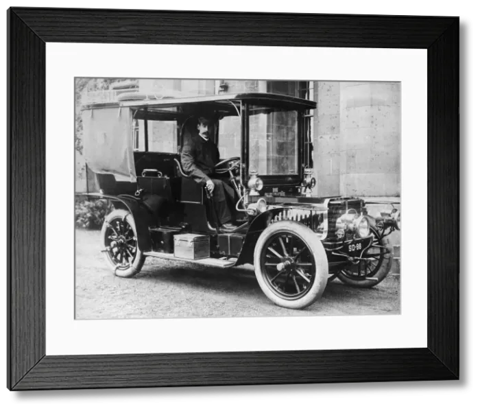 Framed Print : T Thornycroft in a 1903 Gladiator, (c1903?) Framed Print : T Thornycroft in a 1903 Gladiator, (c1903?)