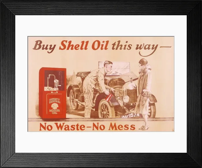 Framed Print : Poster advertising Shell oil, (c1920s?) Framed Print : Poster advertising Shell oil, (c1920s?)