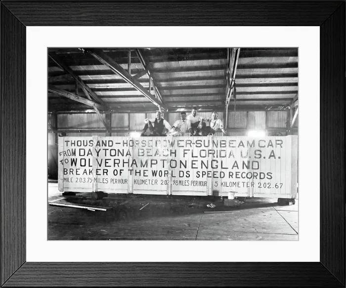Framed Print : Sunbeam 1000hp World Land speed record attempt at Daytona 1927 Framed Print : Sunbeam 1000hp World Land speed record attempt at Daytona 1927