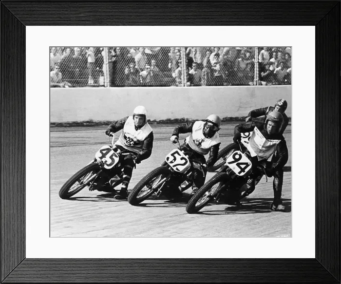 Framed Print : Competitors in a dirt track race, America Framed Print : Competitors in a dirt track race, America
