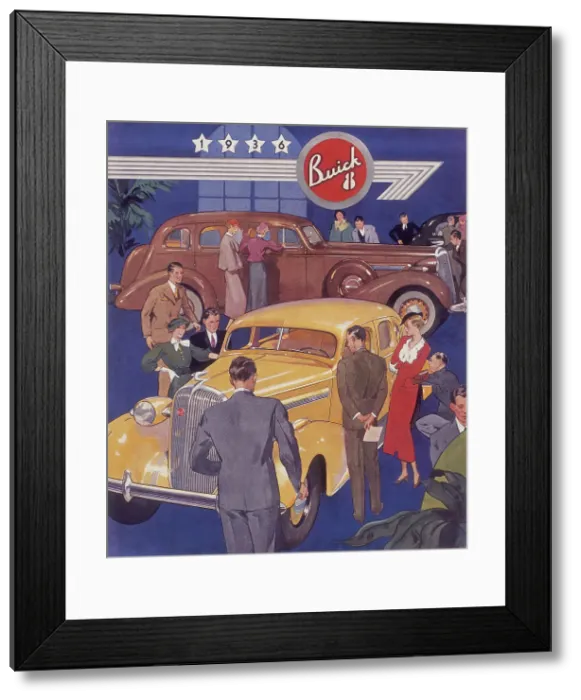 Framed Print : Poster advertising Buick cars, 1936