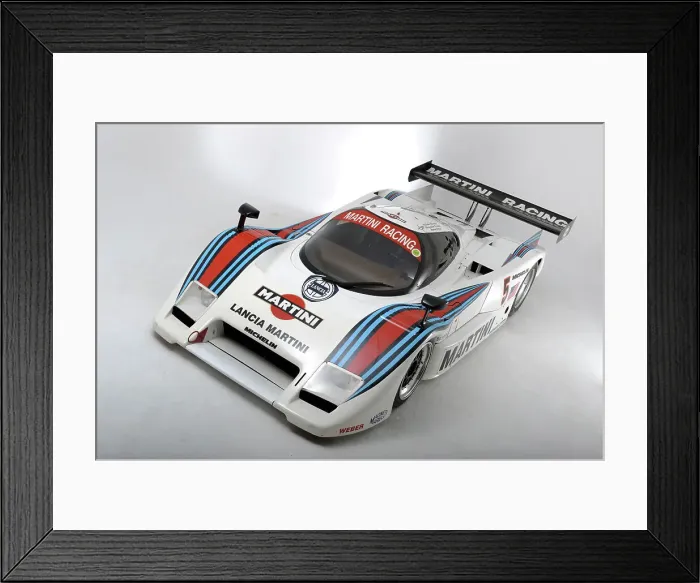 Framed Print : Lancia Martini Le Mans car chasis no 0007 1983. Artist: Simon Clay Framed Print : Lancia Martini Le Mans car chasis no 0007 1983. Artist: Simon Clay