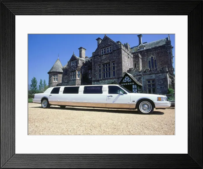 Framed Print : 1998 Lincoln Stretch Limousine outside Palace House Framed Print : 1998 Lincoln Stretch Limousine outside Palace House