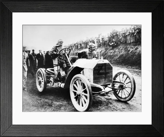Framed Print : Camille Jenatzy in his 60 hp Mercedes, winner of the Gordon Bennett Race, Athy, Ireland, 1903 Framed Print : Camille Jenatzy in his 60 hp Mercedes, winner of the Gordon Bennett Race, Athy, Ireland, 1903