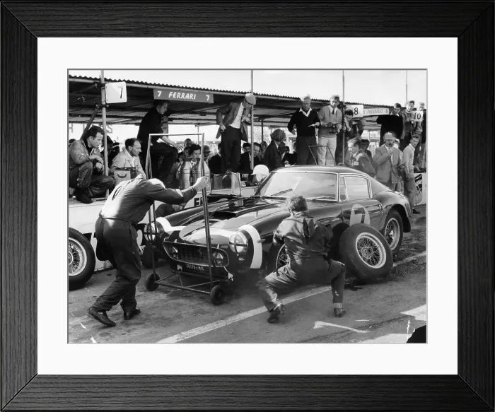Framed Print : Stirling Moss in a Ferrari, Goodwood, 1961 Framed Print : Stirling Moss in a Ferrari, Goodwood, 1961