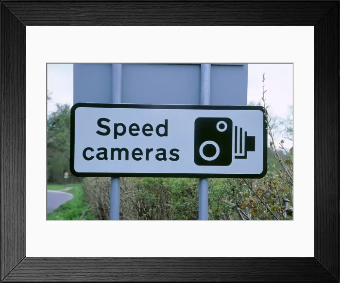 Framed Print : Speed Camera warning sign Framed Print : Speed Camera warning sign