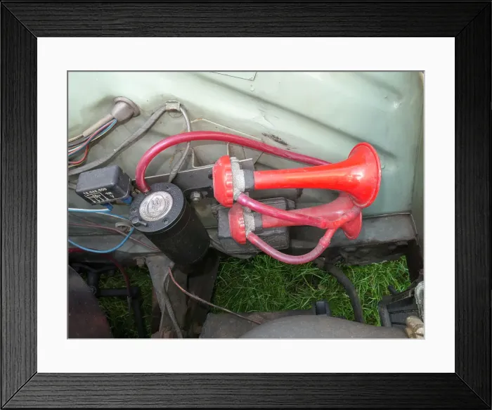 Framed Print : Maserati Air horn on a 1966 Ford Anglia Framed Print : Maserati Air horn on a 1966 Ford Anglia