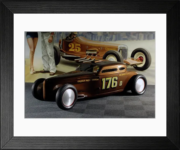 Framed Print : Chrisman Bonneville coupe 331 1951. Artist: Simon Clay Framed Print : Chrisman Bonneville coupe 331 1951. Artist: Simon Clay
