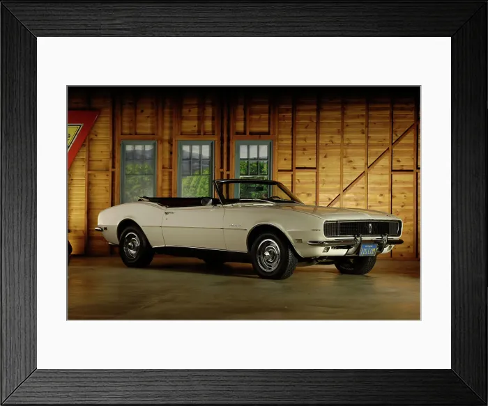 Framed Print : Chevrolet Camaro 327 rally sport Convertible 1968. Artist: Simon Clay Framed Print : Chevrolet Camaro 327 rally sport Convertible 1968. Artist: Simon Clay