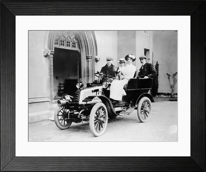 Framed Print : De Dion car and passengers, c1902 Framed Print : De Dion car and passengers, c1902
