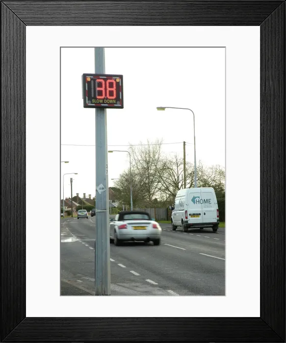 Framed Print : Traffic Speed indicator Framed Print : Traffic Speed indicator