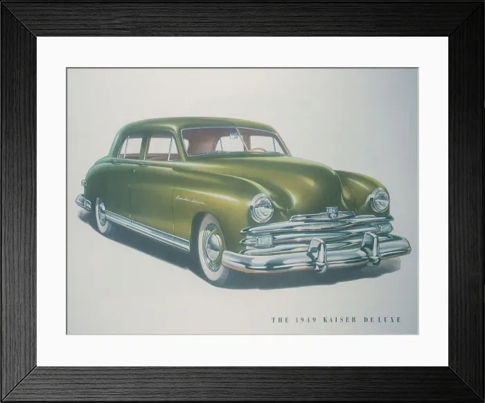 Framed Print : Poster advertising the Kaiser DeLuxe, 1949 Framed Print : Poster advertising the Kaiser DeLuxe, 1949