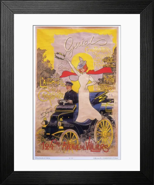 Framed Print : Poster advertising car coachwork, 1899. Artist: Maurice Neumont Framed Print : Poster advertising car coachwork, 1899. Artist: Maurice Neumont