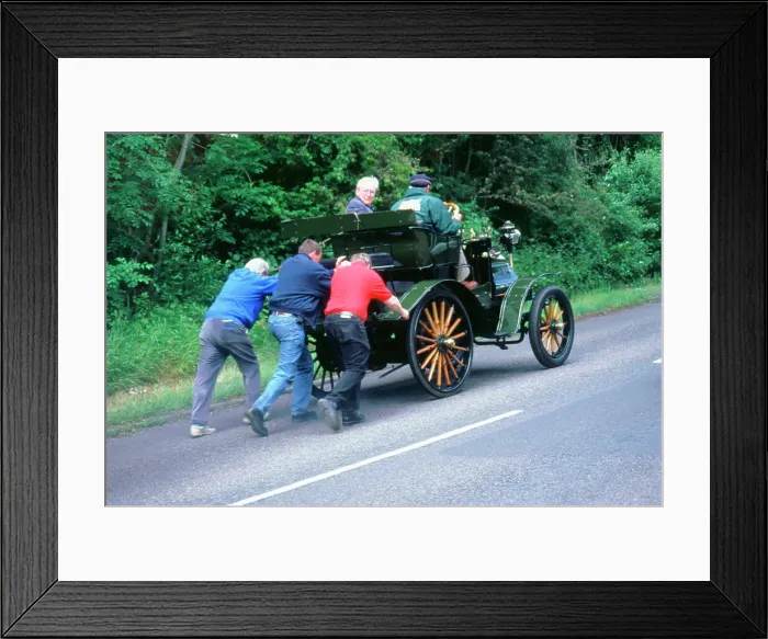 Framed Print : 1899 Daimler broken down on a rally Framed Print : 1899 Daimler broken down on a rally