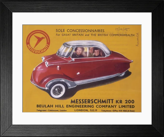 Framed Print : Poster advertising a Messerschmitt KR 200, 1955. Creator: Unknown Framed Print : Poster advertising a Messerschmitt KR 200, 1955. Creator: Unknown