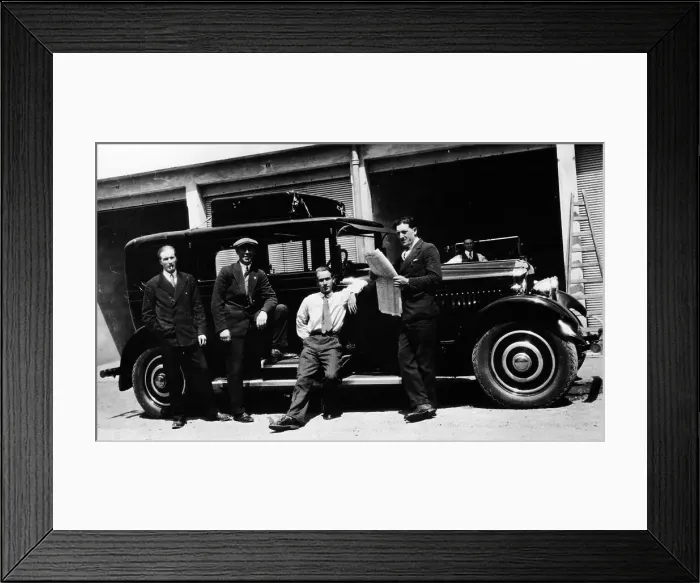Framed Print : Chauffeurs with a Minerva, France Framed Print : Chauffeurs with a Minerva, France