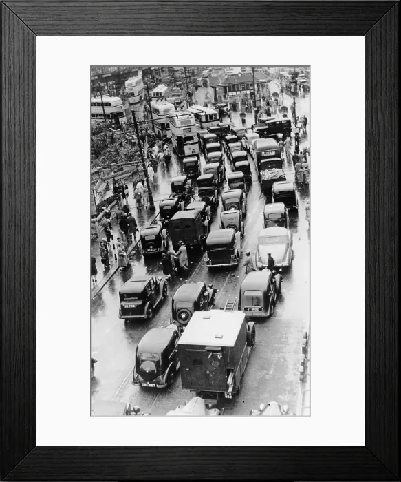 Framed Print : May Bank Holiday traffic, Bournemouth, 1939 Framed Print : May Bank Holiday traffic, Bournemouth, 1939