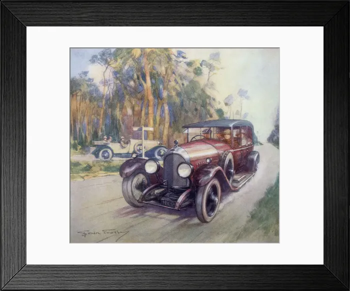 Framed Print : Poster advertising Bentley cars, 1927. Artist: Gordon Crosby Framed Print : Poster advertising Bentley cars, 1927. Artist: Gordon Crosby
