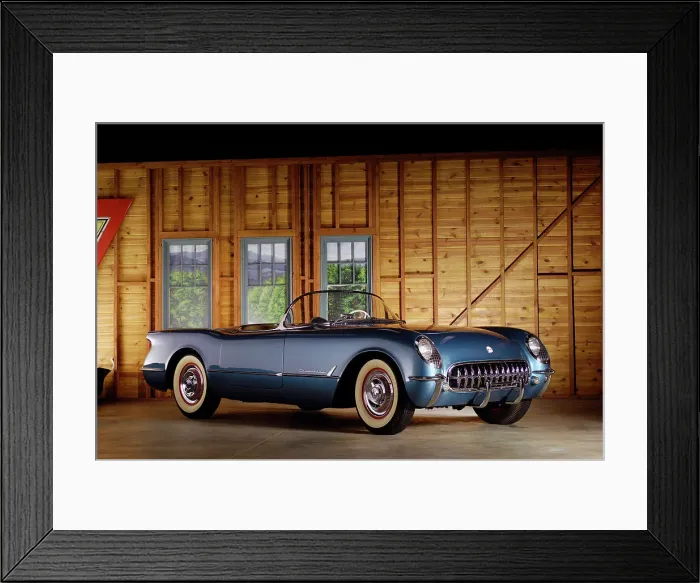 Framed Print : Chevrolet Corvette 1954. Artist: Simon Clay Framed Print : Chevrolet Corvette 1954. Artist: Simon Clay