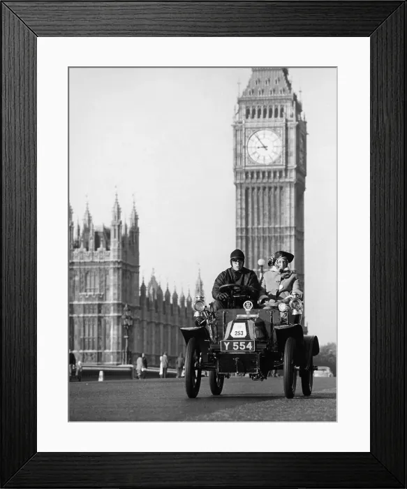 Framed Print : 1903 De Dion on the London to Brighton Run with Big Ben behind, London Framed Print : 1903 De Dion on the London to Brighton Run with Big Ben behind, London