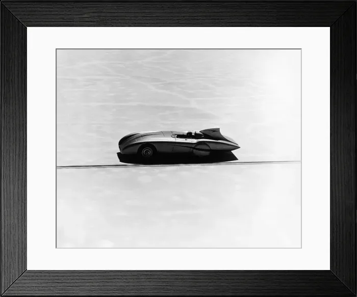 Framed Print : Donald Healey's Austin Healey attempting a Land Speed Record, 1953 Framed Print : Donald Healey's Austin Healey attempting a Land Speed Record, 1953