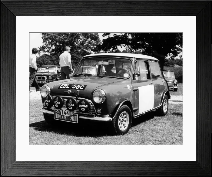 Framed Print : 1965 Mini Coopers Rally car, Beaulieu, Hampshire, 1983 Framed Print : 1965 Mini Coopers Rally car, Beaulieu, Hampshire, 1983