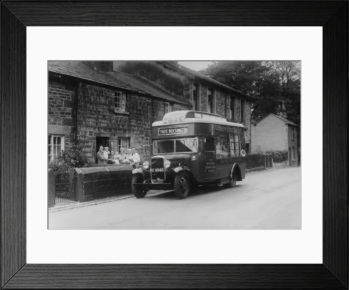 Framed Print : 1933 Bedford 2 ton WLG truck used as a travelling shop, c1933 Framed Print : 1933 Bedford 2 ton WLG truck used as a travelling shop, c1933