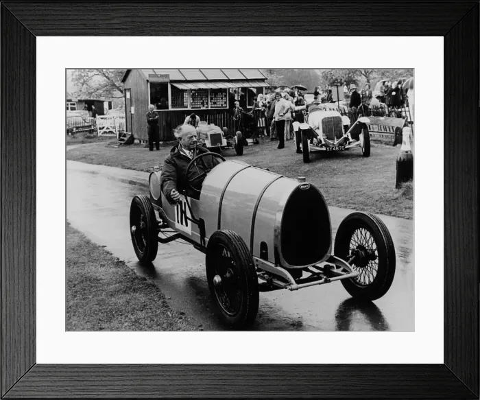 Framed Print : Raymond Mays in a Bugatti Brescia, 1970s Framed Print : Raymond Mays in a Bugatti Brescia, 1970s