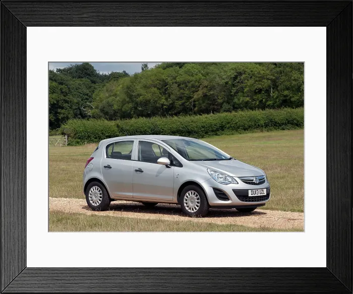 Framed Print : 2013 Vauxhall Corsa 1.2 Eco Flex Framed Print : 2013 Vauxhall Corsa 1.2 Eco Flex