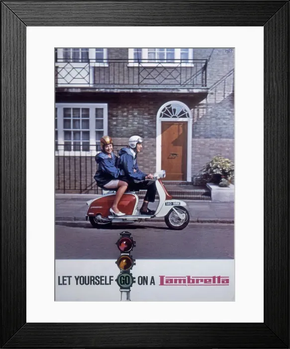 Framed Print : Poster advertising Lambretta scooters, 1963 Framed Print : Poster advertising Lambretta scooters, 1963