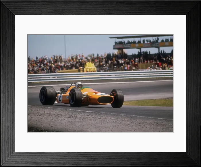 Framed Print : Bruce McLaren's McLaren-Ford, Spanish Grand Prix, Jarama, Madrid, 1968 Framed Print : Bruce McLaren's McLaren-Ford, Spanish Grand Prix, Jarama, Madrid, 1968