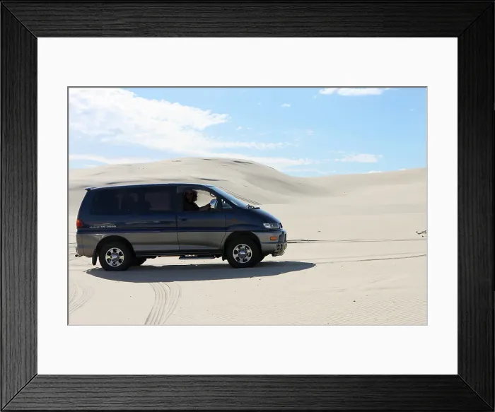 Framed Print : Mitsubishi Delica Space Gear V6 1996 in sand dunes New South Wales Australia Framed Print : Mitsubishi Delica Space Gear V6 1996 in sand dunes New South Wales Australia