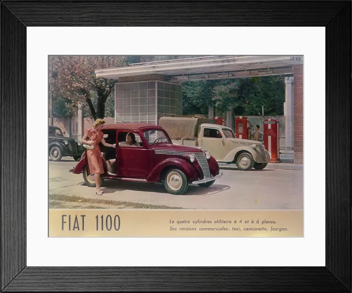 Framed Print : Poster advertising a Fiat 1100, 1940 Framed Print : Poster advertising a Fiat 1100, 1940