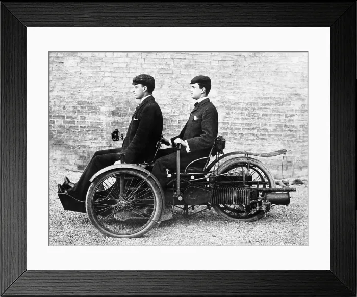 Framed Print : Charles Rolls and Louis Paul in a Bollee, c1897-c1904 Framed Print : Charles Rolls and Louis Paul in a Bollee, c1897-c1904