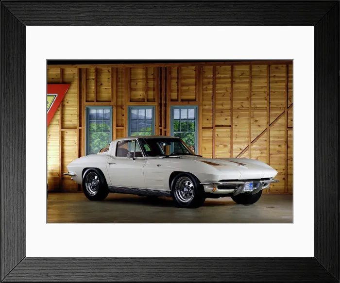 Framed Print : Chevrolet Corvette Stingray 1963. Artist: Simon Clay Framed Print : Chevrolet Corvette Stingray 1963. Artist: Simon Clay