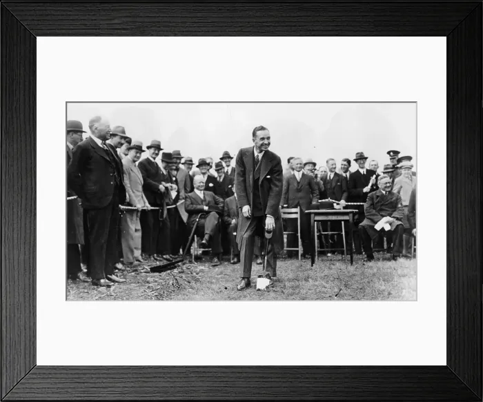 Framed Print : Edsel Ford turning the first sod at the site of Ford's plant at Dagenham, Essex, late 1920s Framed Print : Edsel Ford turning the first sod at the site of Ford's plant at Dagenham, Essex, late 1920s