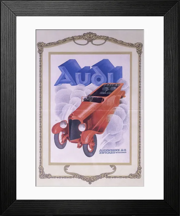 Framed Print : Poster advertising Audi cars, 1922 Framed Print : Poster advertising Audi cars, 1922