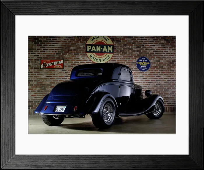 Framed Print : Ford Coupe Custom 1934. Artist: Simon Clay Framed Print : Ford Coupe Custom 1934. Artist: Simon Clay