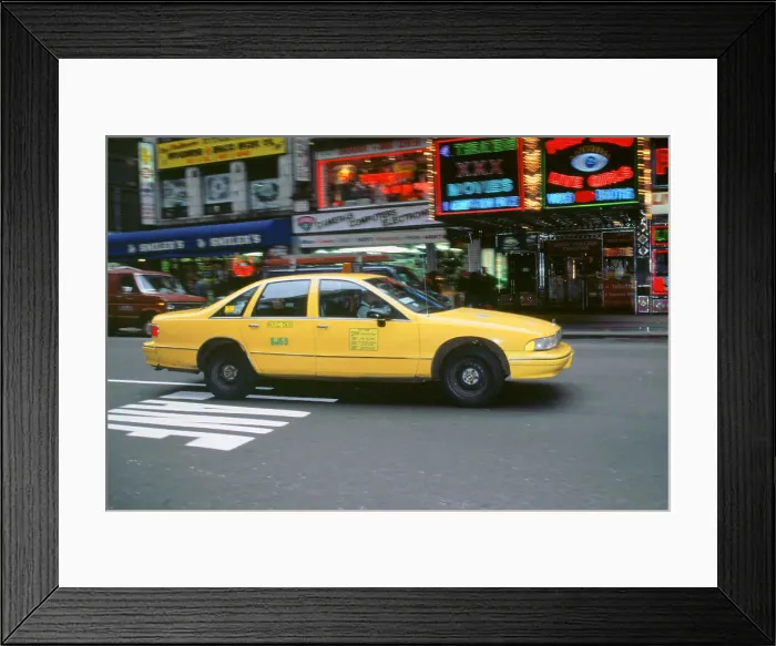 Framed Print : New York City taxi cab 1995 Framed Print : New York City taxi cab 1995