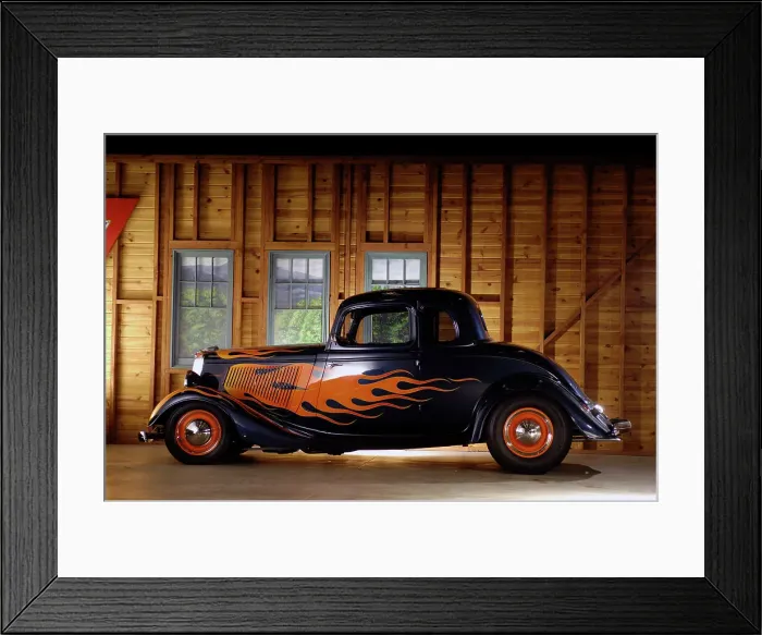 Framed Print : Ford Custom 1934. Artist: Simon Clay Framed Print : Ford Custom 1934. Artist: Simon Clay