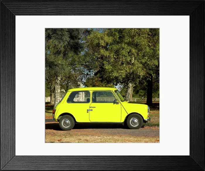 Framed Print : Mr.Bean's Mini from the tv programme of the same name Framed Print : Mr.Bean's Mini from the tv programme of the same name