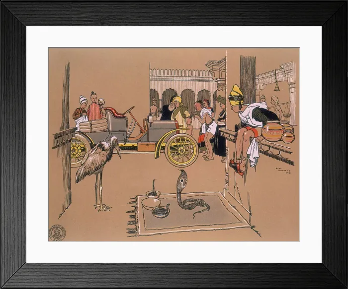 Framed Print : A Berliet car in a Bazaar, 1907 Framed Print : A Berliet car in a Bazaar, 1907