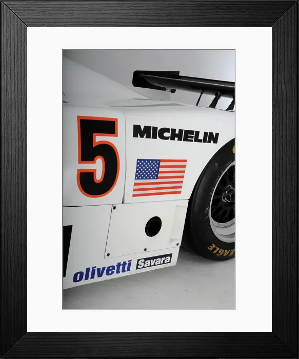 Framed Print : Lancia Martini Le Mans car chasis no 0007 1983. Artist: Simon Clay Framed Print : Lancia Martini Le Mans car chasis no 0007 1983. Artist: Simon Clay