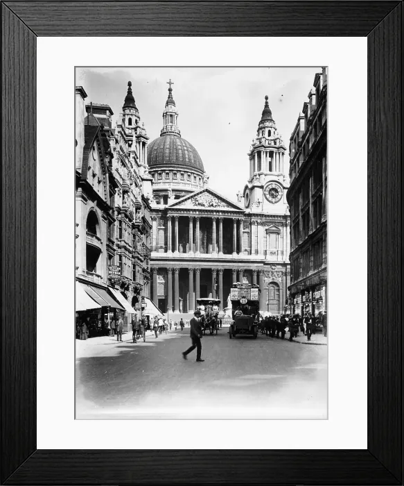 Framed Print : A number thirteen bus along Ludgate Hill, 1910 Framed Print : A number thirteen bus along Ludgate Hill, 1910