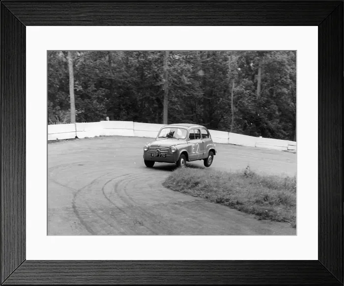 Framed Print : 1956 Fiat 600 racing at Silverstone, Northamptonshire, 1957 Framed Print : 1956 Fiat 600 racing at Silverstone, Northamptonshire, 1957