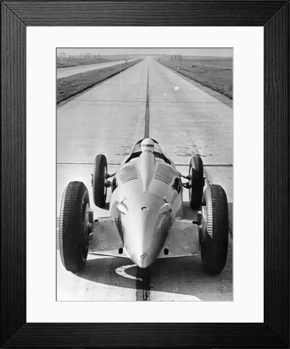 Framed Print : Bernd Rosemeyer in Auto Union record-breaking car, 1937