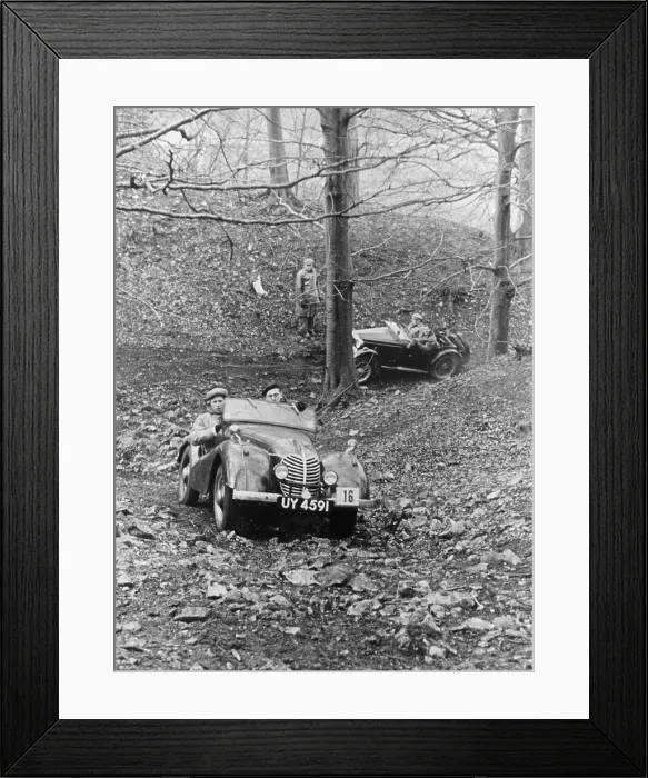 Framed Print : Peter Collins taking part in a hill climb, March 1949 Framed Print : Peter Collins taking part in a hill climb, March 1949