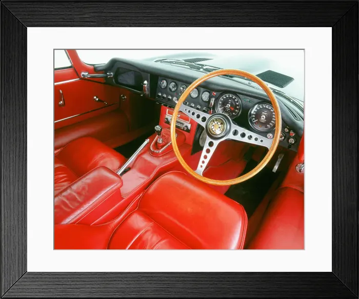 Framed Print : 1964 Jaguar E type 3.8 interior Framed Print : 1964 Jaguar E type 3.8 interior