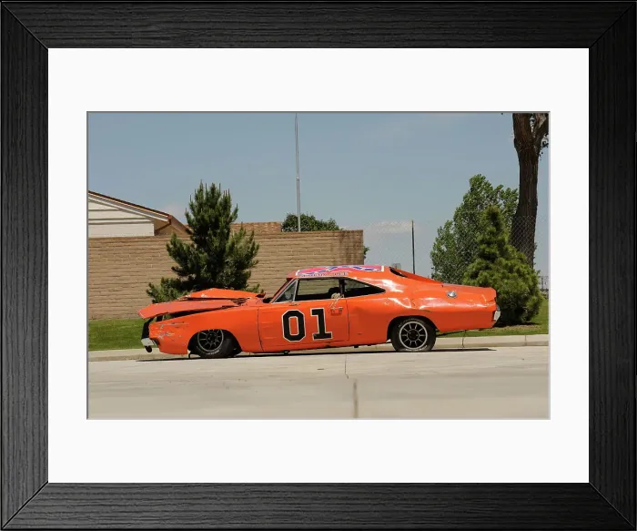 Framed Print : Dukes of Hazzard crashed. Artist: Simon Clay Framed Print : Dukes of Hazzard crashed. Artist: Simon Clay
